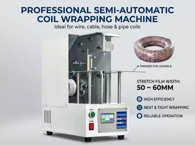 Halvautomatisk kabelindpakningsmaskine til ledninger og slanger WPM-120X