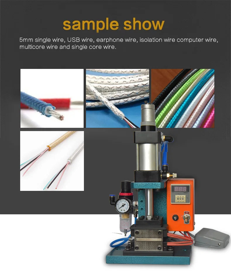 Multicore USB-kabel varmekabelafisolering, USB-ledning elektrisk pneumatisk afisoleringsmaskine, pneumatisk opvarmningstrådafisoleringsmaskine