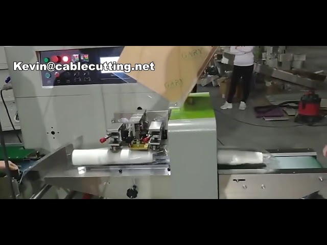Automatisk fuldservo flow wrap maskine til papirkrus, kiks og bageriprodukter