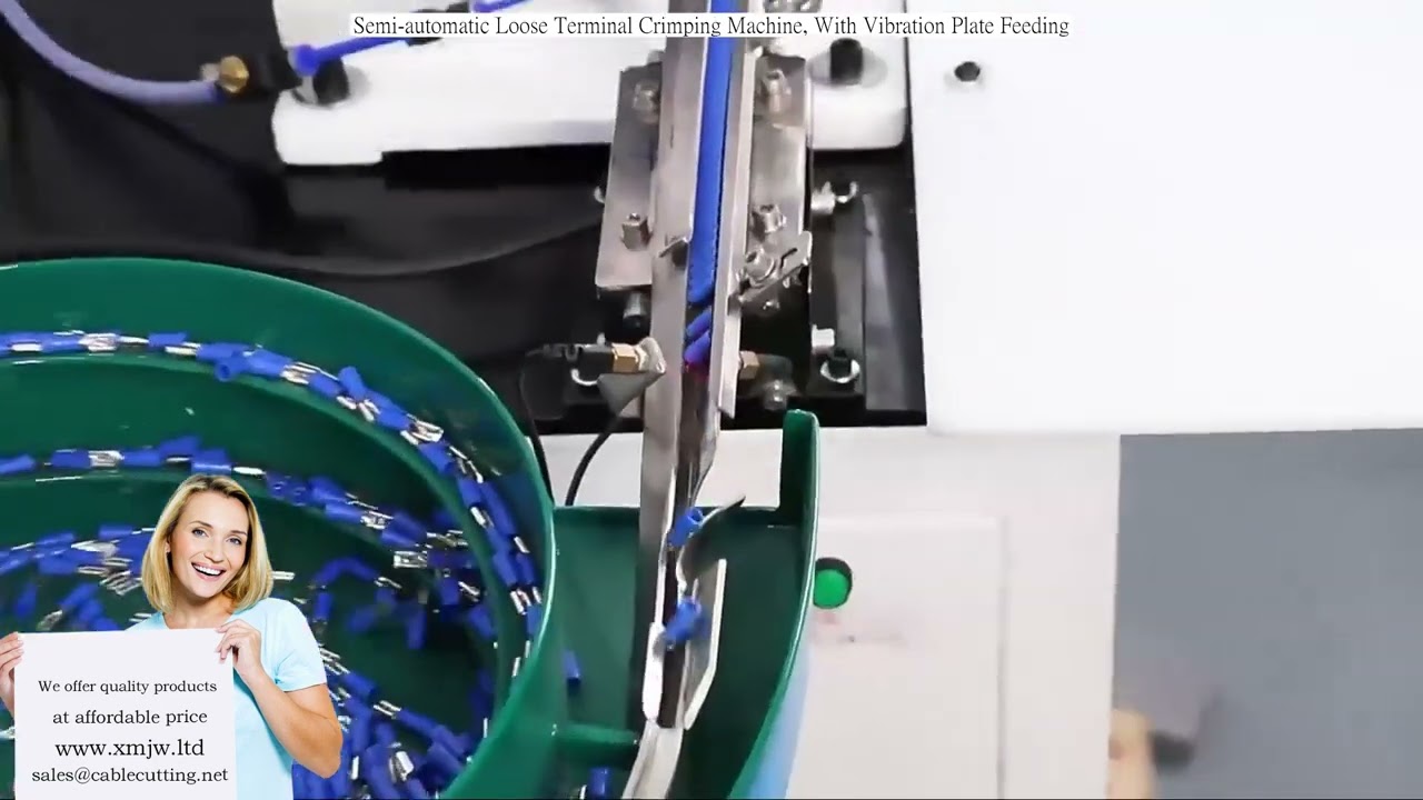 Semi-Automatic Loose Terminal Crimping Machine with Vibration Plate Feeding